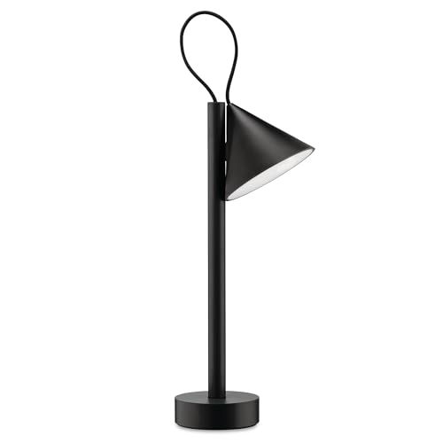 Alessi Tsumiki ME01 B, Magnetic Portable Lamp, Rechargeable Battery with USB-C Cable, in Metal and Thermoplastic Resin, 3.5W 5V LED Light, Black