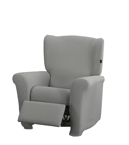 Estoralis Sumatra Bi-Elastic Chair Cover Very Elastic Fabric C-09 Light Grey for Relaxing Chairs from 70 to 90 cm Quality Protection Super Adjustable