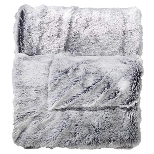 Douceur d'Intérieur - Faux Fur Polyester Blanket - 125 x 150 cm - Grey, polyester, gray, 125 x 150 cm