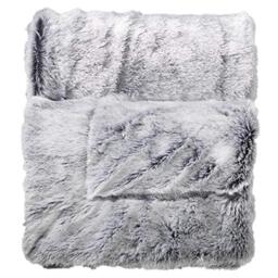 Douceur d'Intérieur - Faux Fur Polyester Blanket - 125 x 150 cm - Grey, polyester, gray, 125 x 150 cm