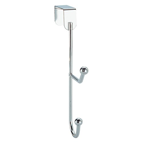 MSV Steel Chrome Coat Hook with 2 Heads, Silver