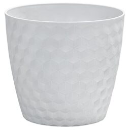 Dehner Plastic Ruby Tapered Planter, White, 32 cm