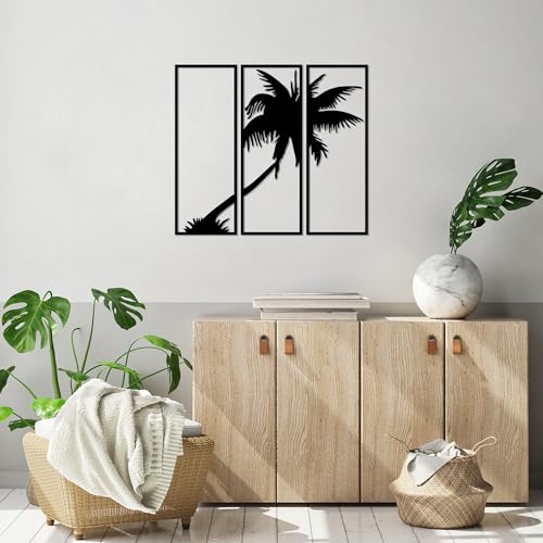 Stylish Black Decorative Metal Wall Accessory, 32 x 1.5 x 88 cm, 100% Metal, 1.5 mm Thickness, Easy Wall Mounting, Perfect for Home Decor