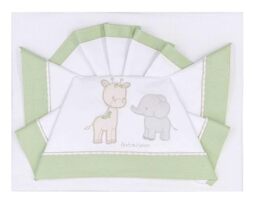 ANDY & HELEN® 3-Piece Set of Top Sheet, Fitted Sheet and Pillowcase, 100% Cotton, Green