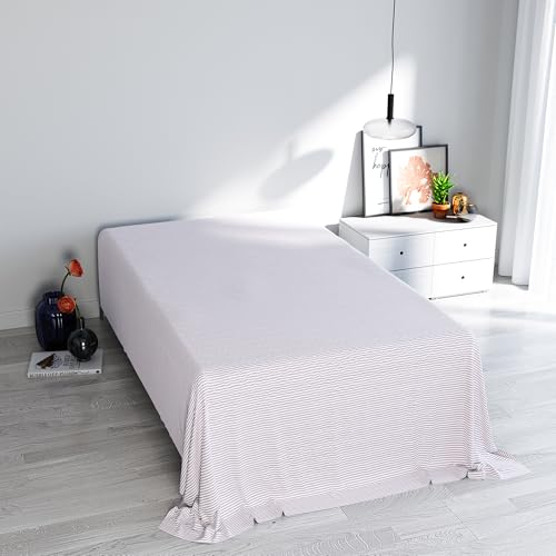 Max Color top Sheet,245x300cm,Strip Misty Rose, 100% Cotton, SINGLE