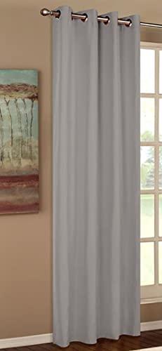 Gardinenbox Curtain Scarf Loops Opaque Microsatin Translucent Ruffle Tape Plain Matte Grey H x W 145 x 140 cm