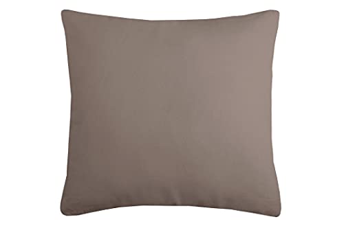 LOVELY CASA Duo Cushion 40 x 40 cm, Cotton, Taupe, 45 x 45 x 10 cm