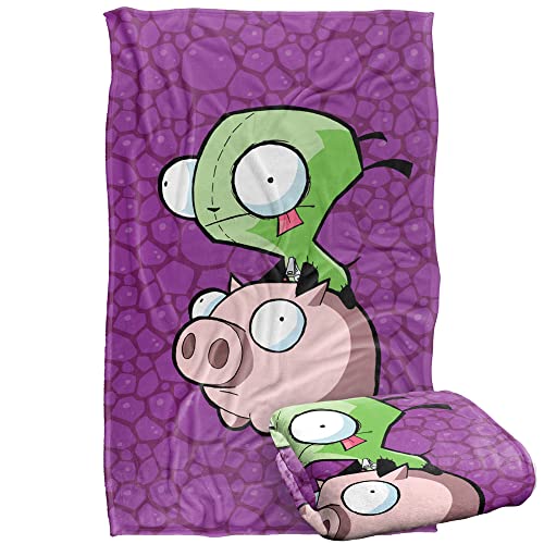 Invader Zim Pig Riding Silky Touch Super Soft Throw Blanket 91 x 147 Cm