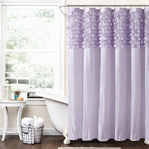 "Lush Decor Lillian Shower Curtain, 72"" x 72"", Lilac"