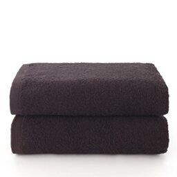 Top Towel - Plus - Large Bath Towels - Bathroom Towels - 2 Face or Bidet Towels - 30 x 50 cm - 100% Cotton - Black