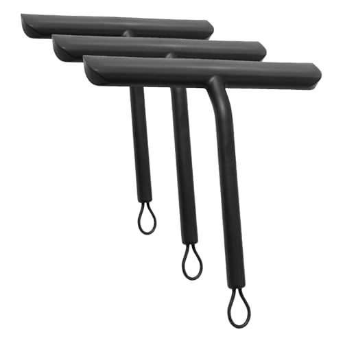 Vinabo Shower Squeegee for Shower Doors,Silicone shower screen wiper,Black Squeegee for Showers, Bathroom Squeegees for Scraper for Mirror,Car,Window and Glass Cleaning-21cm (Pack of 3)