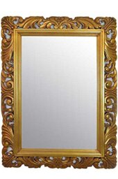 "FRAMES BY POST 4FT X 3FT (122cmx92cm) Large Gold Hairdressors Salon Carved Solid Wood Frame Beautiful Antique Design Ornate Shabby Chic Over Mantle Big Wall 24"" x 36"" Mirror Glass Size"