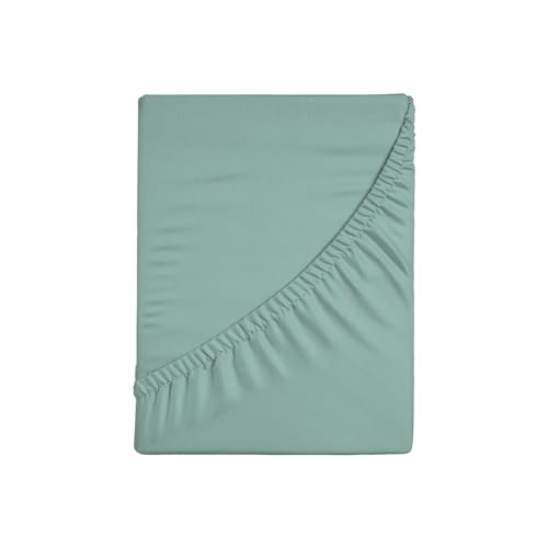 Zer0bed, Fitted Sheet with Corners Single Colour, 100% Cotton, Maxi Corner 30 cm, Single Room, Cloud, 90 x 200 cm