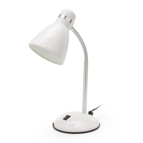 Desk Lamp with E27 Bulb Socket, LED Compatible, Flexible Arm, with Cable and Switch, for Children's Bedroom, Desk, Study