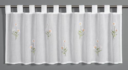 Gardinia White Daisy Bistro Curtain 148 x 48 cm