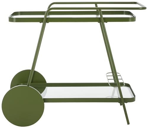 Safavieh Modern 2 Tier Bar Cart, in Green, 91 x 47 x 76