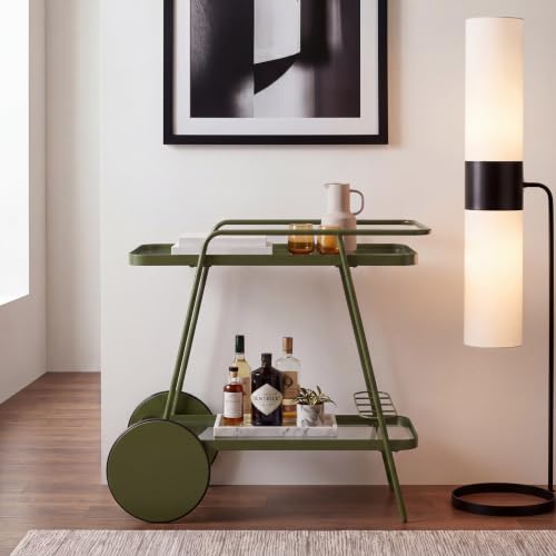 Safavieh Modern 2 Tier Bar Cart, in Green, 91 x 47 x 76