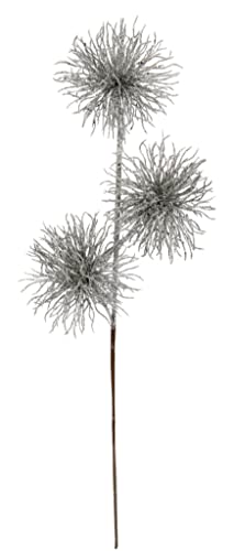 Artificial Protea Branch with 3 Flower Heads Glitter Artificial Branches Decorative Plant Branch Christmas Decoration Single Flower Winter Flower Artificial Flowers Artificial Flowers Plastic Flowers