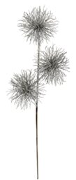 Artificial Protea Branch with 3 Flower Heads Glitter Artificial Branches Decorative Plant Branch Christmas Decoration Single Flower Winter Flower Artificial Flowers Artificial Flowers Plastic Flowers