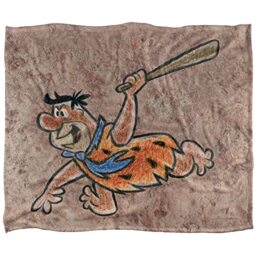 Wb 100Th Fred Flintstone Stone Wall Drawing Silky Touch Super Soft Throw Blanket 152 X 127 Cm