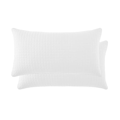 "Southshore Fine Living, Inc. White King Pillow Shams Set of 2, Large Covers for Pillows 20""x36"" Decorative Pillow Covers, Quilted Pillow Shams King Size Set of 2 to Match Quilt Set, Bright White"