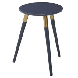 Premier Housewares Dark Grey Small Side Table - Versatile Small Round Coffee Table - End Table Living room Side Table - Sturdy Coffee Table - Lightweight Bedside Table