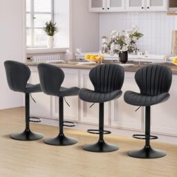 COLAMY Breakfast Bar Stools Set of 4, Modern Swivel Kitchen Bar