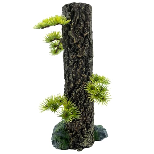 Tfwadmx Fish Tank Tree Trunk Tall Decoration 10.6 Inches Aquarium Tree Stump Freshwater Saltwater Fish Tank Terrarium Ornament Hides Accessories for Goldfish Betta Fish Shrimp Reptile