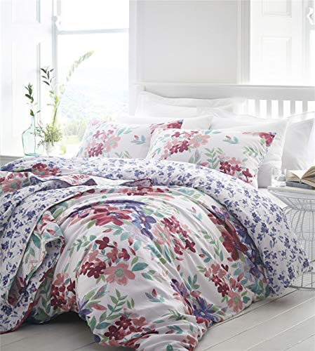 Kew Watercolour Floral Duvet Cover and Pillowcase Bed Set