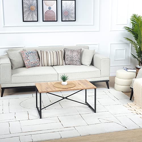 Livabliss Lisa Rundvik Abstract Carpet 200x275 cm, Modern Marble Design for Living Room, Dining, Lounge & Bedroom, Soft Luxurious Medium Pile, Orange Brown Cream