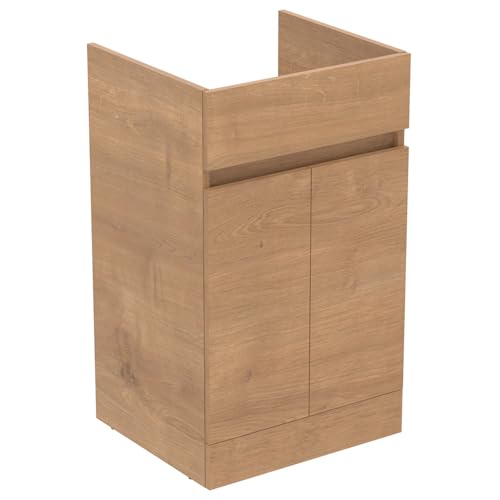 Ideal Standard Bathroom Vanity Units Eurovit+ 50cm floor standing vanity unit with 2 doors, R0255Y8, Natural Oak