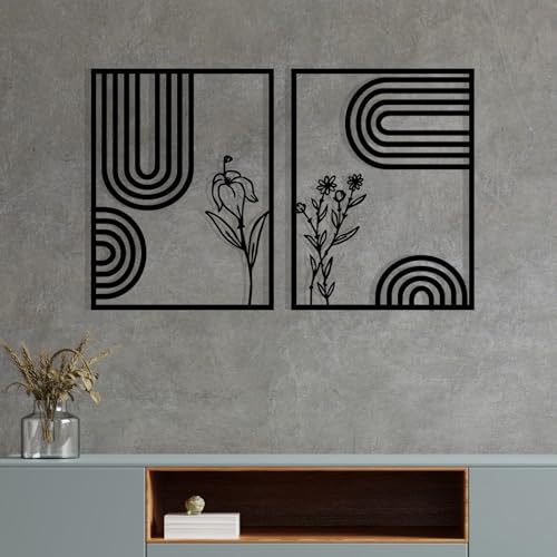 Stylish Black Decorative Metal Wall Accessory, 92 x 60 cm, 100% Metal, 1.2 mm Thickness, Perfect for Modern Home Decor & Unique Wall Art