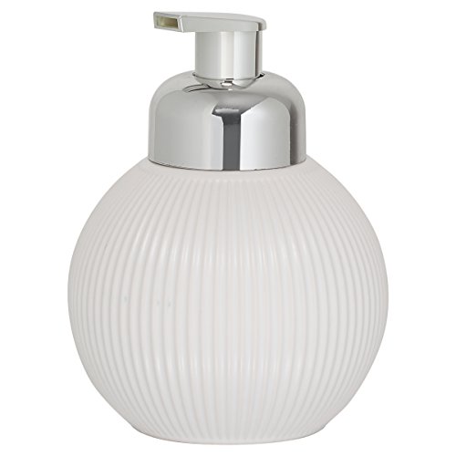 Sealskin Convex Soap Dispenser, Ceramic, White, 10.7 x 15 x 10.7 cm