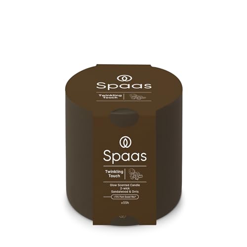 Spaas Glow Scented Candle 2-Wick 55h, Twinkling Touch, Khaki