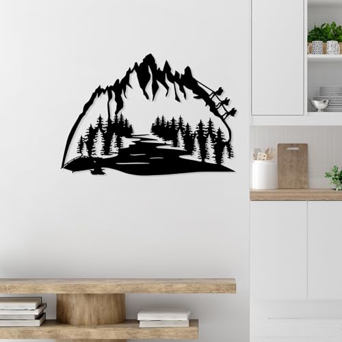 Stylish Black Decorative Metal Wall Accessory, 48 x 70 cm, 100% Metal, 1.5 mm Thickness, Lightweight & Easy to Hang, Perfect for Home Decor