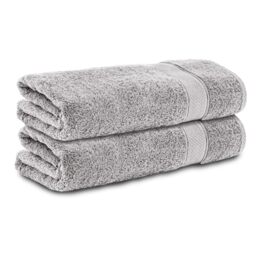 Komfortec Set of 2 Shower Towels, 70 x 140 cm,% 100 Cotton, Sponge, Soft, Absorbent, Silver Grey