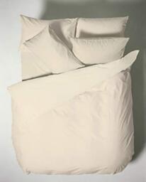Plain Dyed Cotton Percale Cream 200TC Flat Sheet 210 x 280 cm