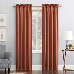 "Sun Zero Easton Energy Saving Blackout Rod Pocket Curtain Panel, 40"" x 63"", Terracotta,One panel"