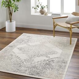 Livabliss Ceren Roma Vintage Area Rug 200x275cm - Boho Scandi Living Room Bedroom Rug - Traditional Pattern - Cream Grey Green Brown - Easy Care