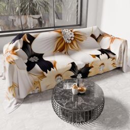 PETTI Artigiani Italiani - Single Bedspread Spring Summer Lightweight Single Blanket, Bedspread, Flower Ceramic 100% Made in Italy
