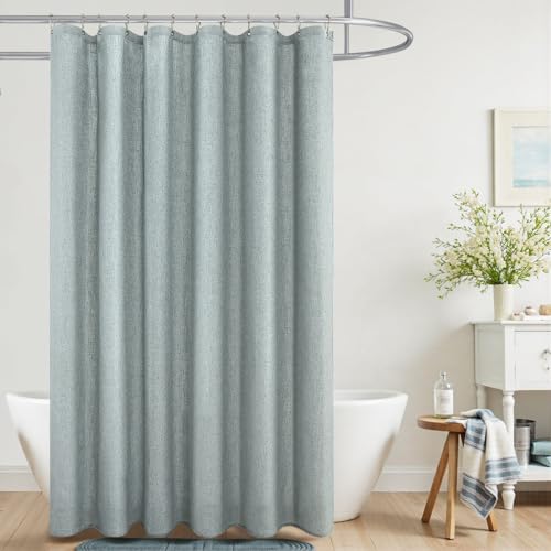 KOUFALL Aqua Shower Curtain for Bathroom,Summer Beach Themed Beachy Cowgirl Room Decor Coastal Shower Curtain Set with Hooks,72 Inch,Seafoam Green