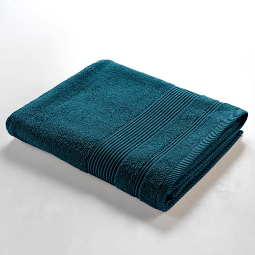 Douceur d'Intérieur, Bath Towel 90 x 150 cm Tendresse Indigo Plain Terry 100% Cotton