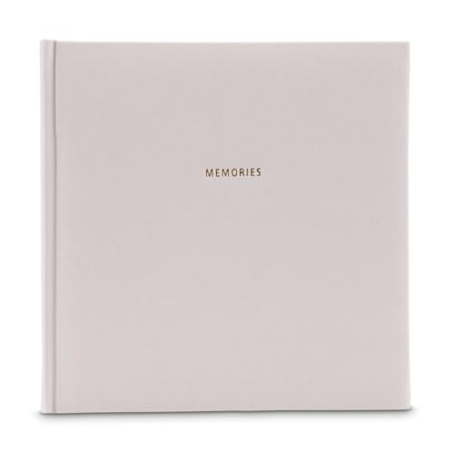 Hama Memories Large Format Photo Album 30 x 30 cm (100 Photos 10 x 15 cm to Stick, 50 Black Pages, Fabric Cover, Scrapbooking Album, DIY Photo Book) Grey