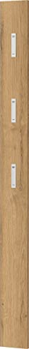 Germania Coat rack panel 3348-551 with three fold-out coat hooks made of metal, resistant surface coating, in oak, 15 x 170 x 4 cm (WxHxD)