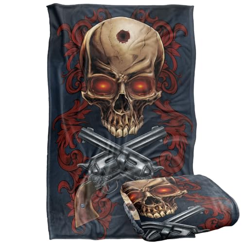 Jq Licensing - Ba-Jp Skull And Pistols Silky Touch Super Soft Throw Blanket 91 x 147 Cm