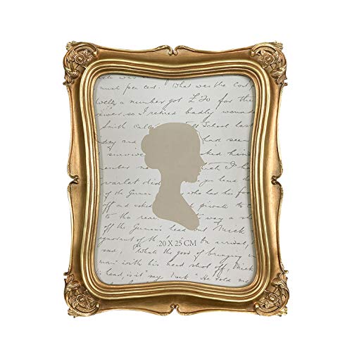 Sunlit Vintage Picture Frame 8x10 Inch, Luxury Antique Photo Frames with Glass Front, Photo Display, Tabletop Wall Hanging, Gold