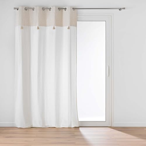 Douceur d'Intérieur, Eyelet Curtain 140 x 240 cm Milano Cotton Polyester with Top