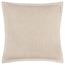 Yard Furn Canopy Waffle Weave Cushion – Polyester Filled Cotton Waffle Oxford Border (Natural – 65x65cm)