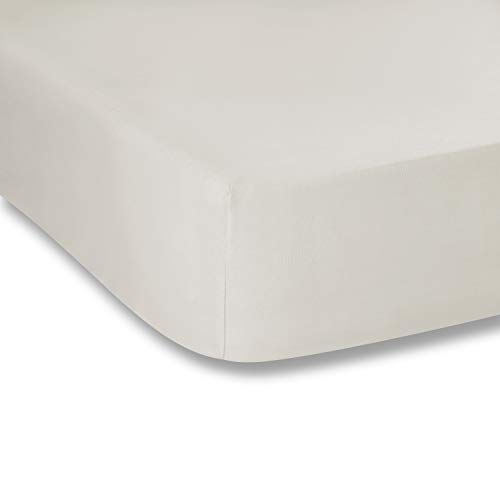 Plain Dyed Cream Fitted Sheet 180x200 100% Cotton Percale