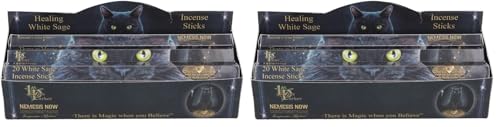 Nemesis Now Lisa Parker Healing Incense Sticks White Sage, Black, Black Cat Design, Box of 6 Tubes x 20 Incense Sticks (Pack of 2)
